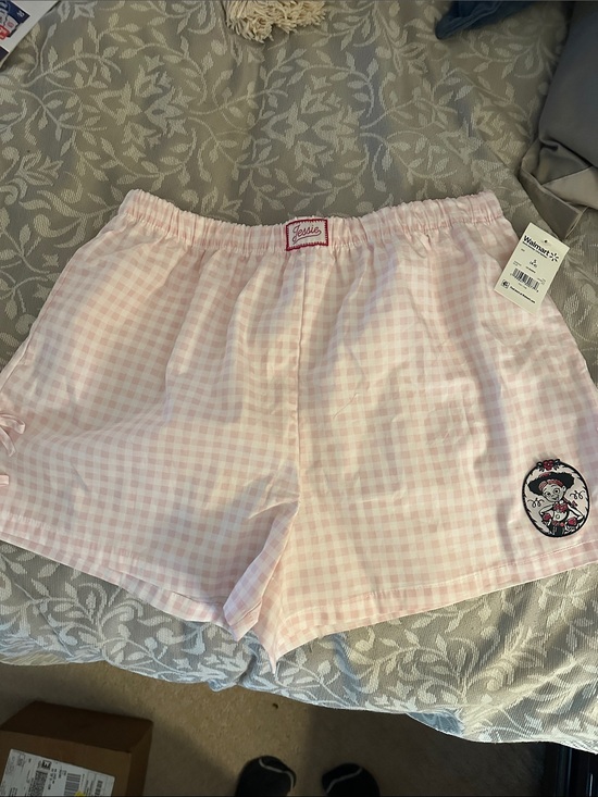 Disney Pants - Disney Light Pink Gingham High-Waist Lounge Shorts. Toy Story-Jessie shorts.